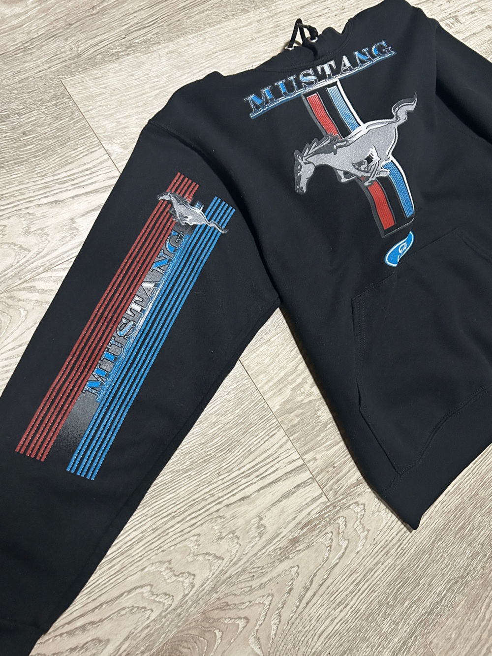 Ford Mustang Mens Black Graphic Hoodie Sweater - Picture 5 of 6